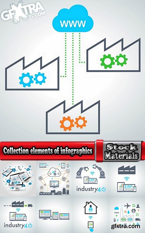 Collection elements of infographics vector image #20-25 Eps