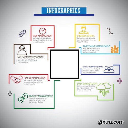 Collection elements of infographics vector image #20-25 Eps