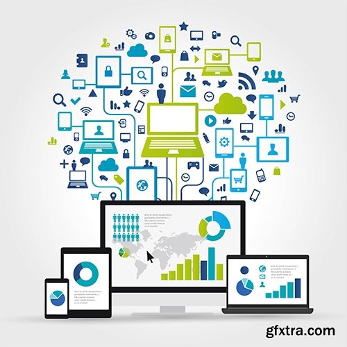 Collection elements of infographics vector image #20-25 Eps