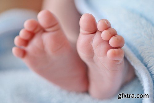 Stock Photos - Little children's feet, 25xJPG