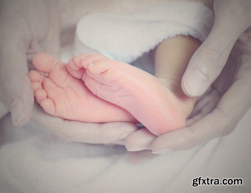 Stock Photos - Little children's feet, 25xJPG