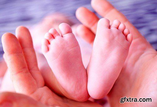 Stock Photos - Little children's feet, 25xJPG