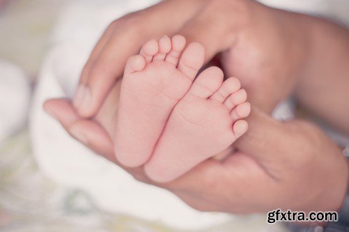 Stock Photos - Little children's feet, 25xJPG