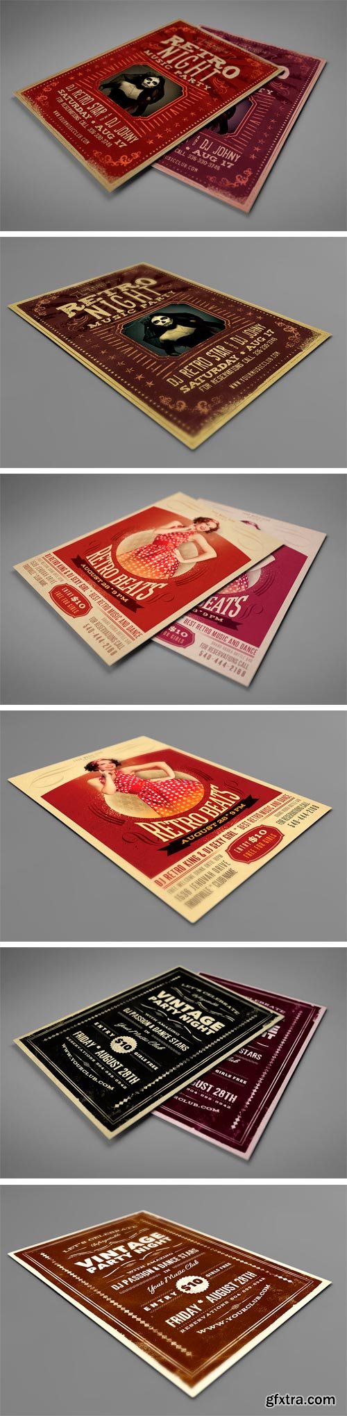 6 Retro Flyer Templates (CM 29189)