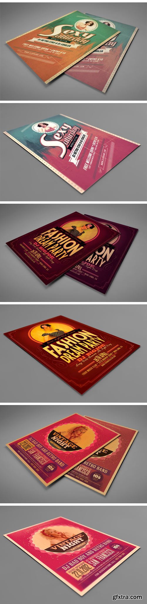 6 Retro Flyer Templates (CM 29189)