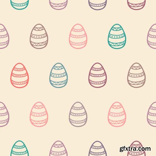 Easter bunny and eggs image menu 13x EPS