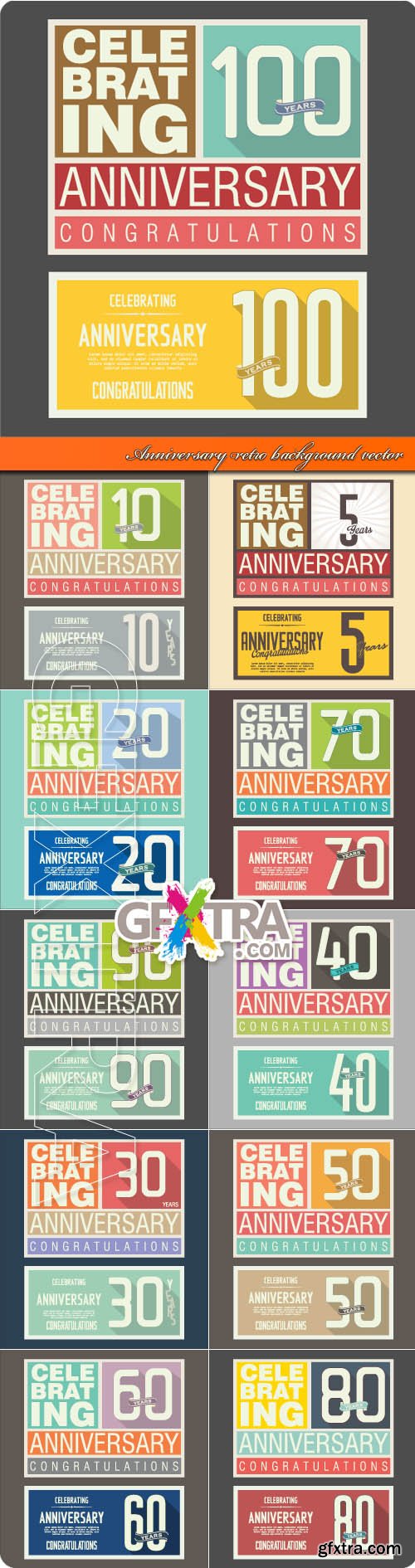 Anniversary retro background vector