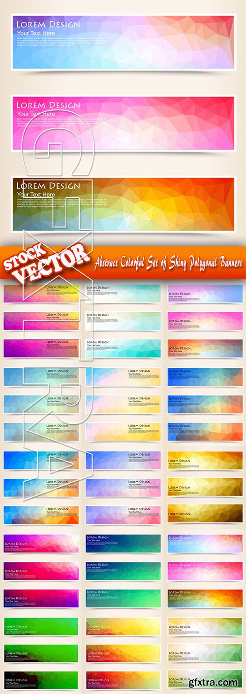 Stock Vector - Abstract Colorful Set of Shiny Polygonal Banners