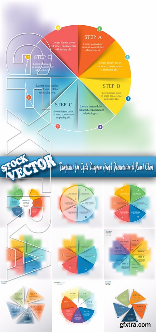 Stock Vector - Templates for Cycle Diagram Graph Presentation & Round Chart