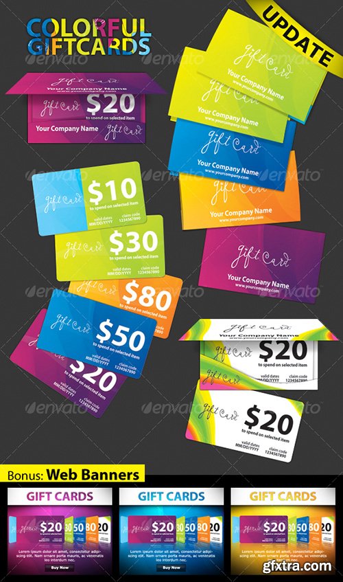 GraphicRiver COLORFUL - gift cards 97134