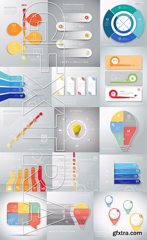 Stock Vector - Workflow Layout Banner Diagram Web Design Infographic Set, 30EPS