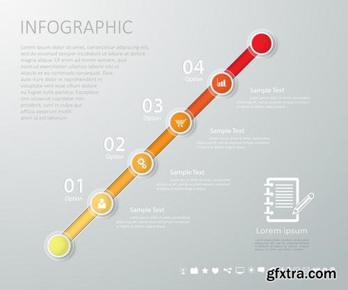 Stock Vector - Workflow Layout Banner Diagram Web Design Infographic Set, 30EPS