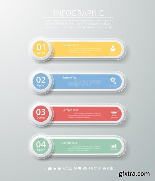 Stock Vector - Workflow Layout Banner Diagram Web Design Infographic Set, 30EPS