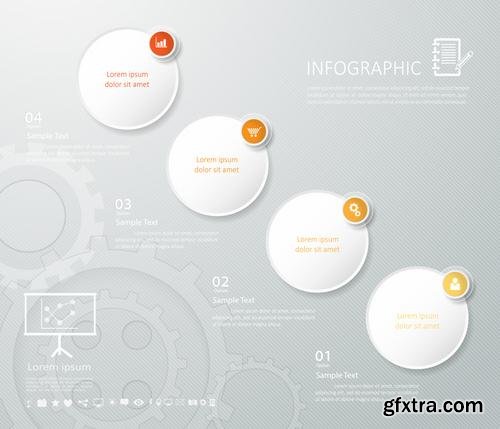 Stock Vector - Workflow Layout Banner Diagram Web Design Infographic Set, 30EPS