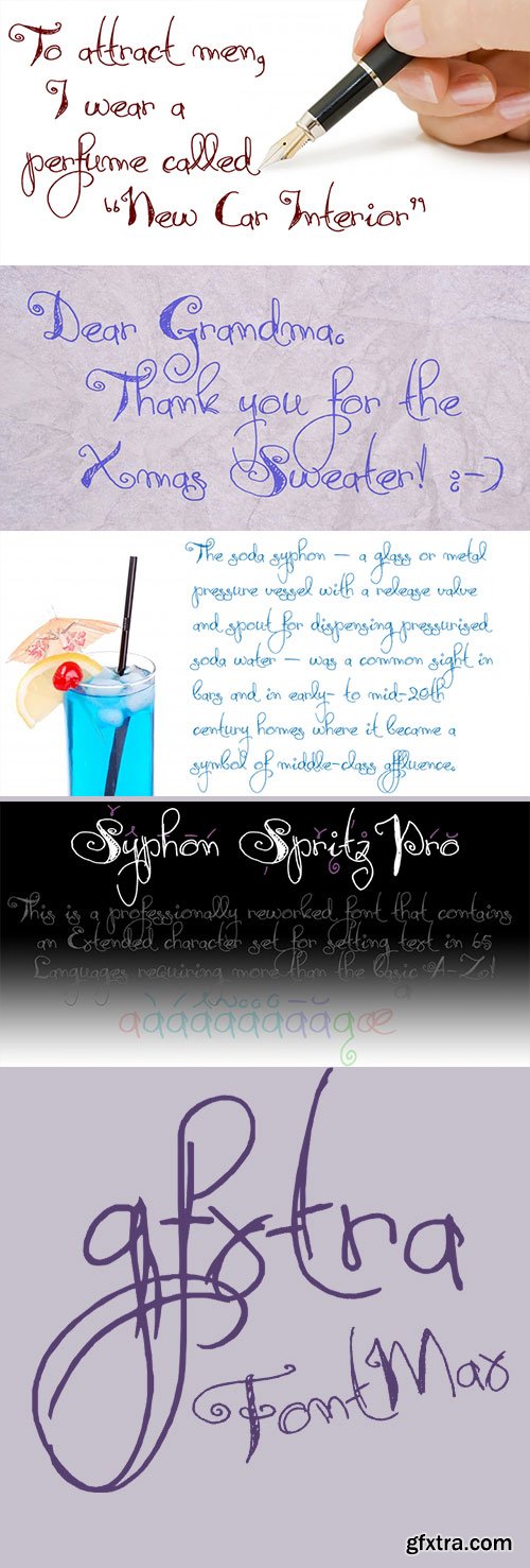 Syphon Spritz Pro - Free Flowing & Loose Handwritten Style Font