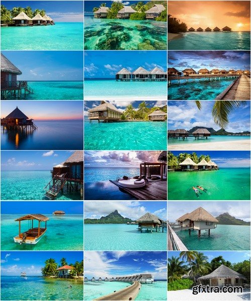 Collection of the most beautiful places of nature sea ocean vacation bungalow luxury 25 HQ Jpeg