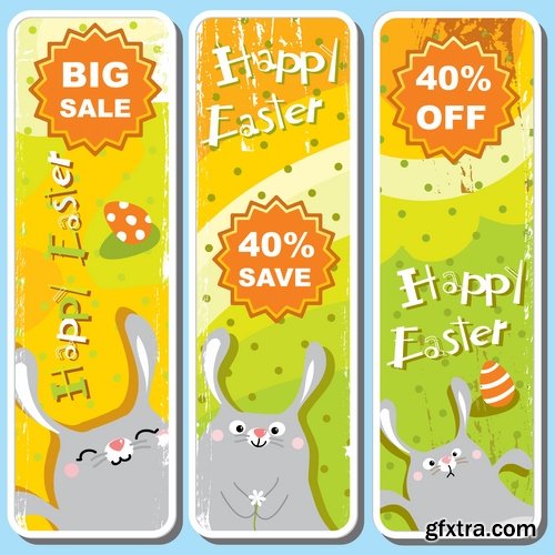 Collection of different vector image sticker Easter discount 25 Eps