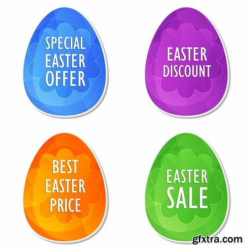 Collection of different vector image sticker Easter discount 25 Eps