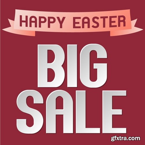 Collection of different vector image sticker Easter discount 25 Eps