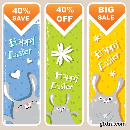 Collection of different vector image sticker Easter discount 25 Eps