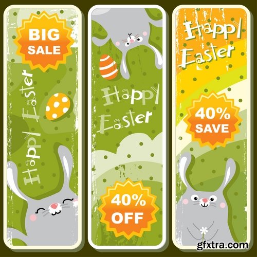 Collection of different vector image sticker Easter discount 25 Eps