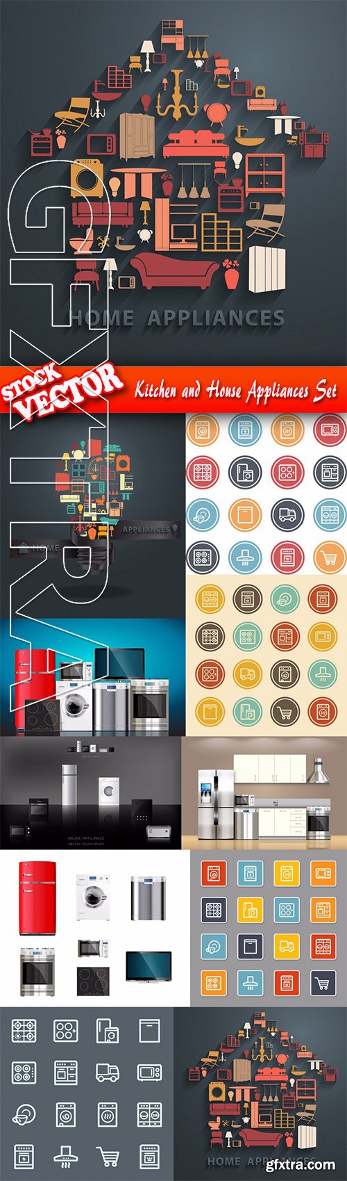 Stock Vector - Kitchen and House Appliances Set