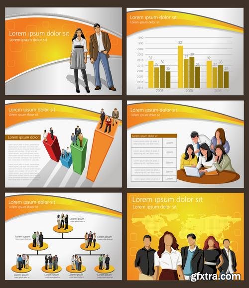 Stock Vector - Presentation Slide & Templates with Business People, 35EPS