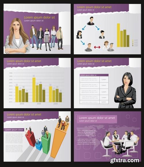 Stock Vector - Presentation Slide & Templates with Business People, 35EPS