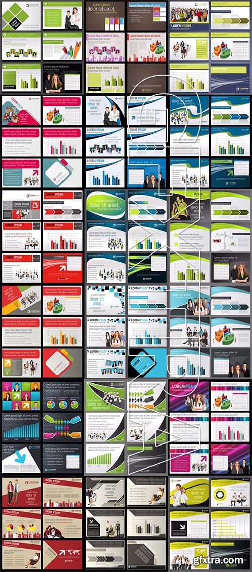 Stock Vector - Presentation Slide & Templates with Business People, 35EPS