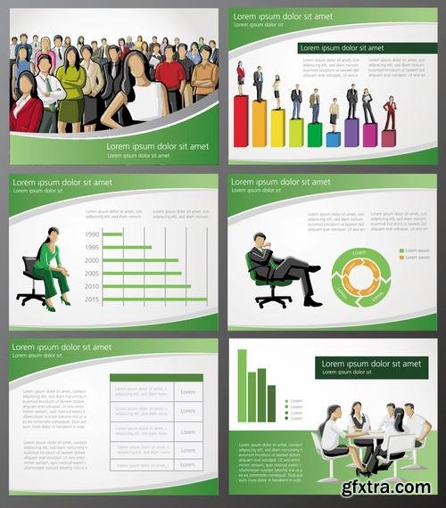 Stock Vector - Presentation Slide & Templates with Business People, 35EPS