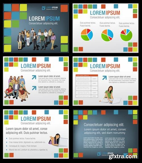 Stock Vector - Presentation Slide & Templates with Business People, 35EPS