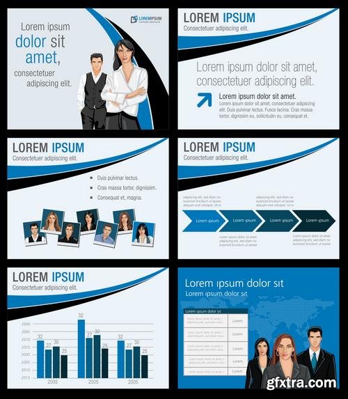 Stock Vector - Presentation Slide & Templates with Business People, 35EPS