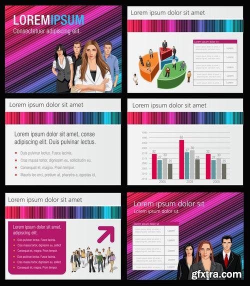 Stock Vector - Presentation Slide & Templates with Business People, 35EPS