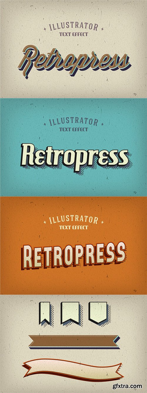 CM - Retropress Illustrator Text Effects 223569