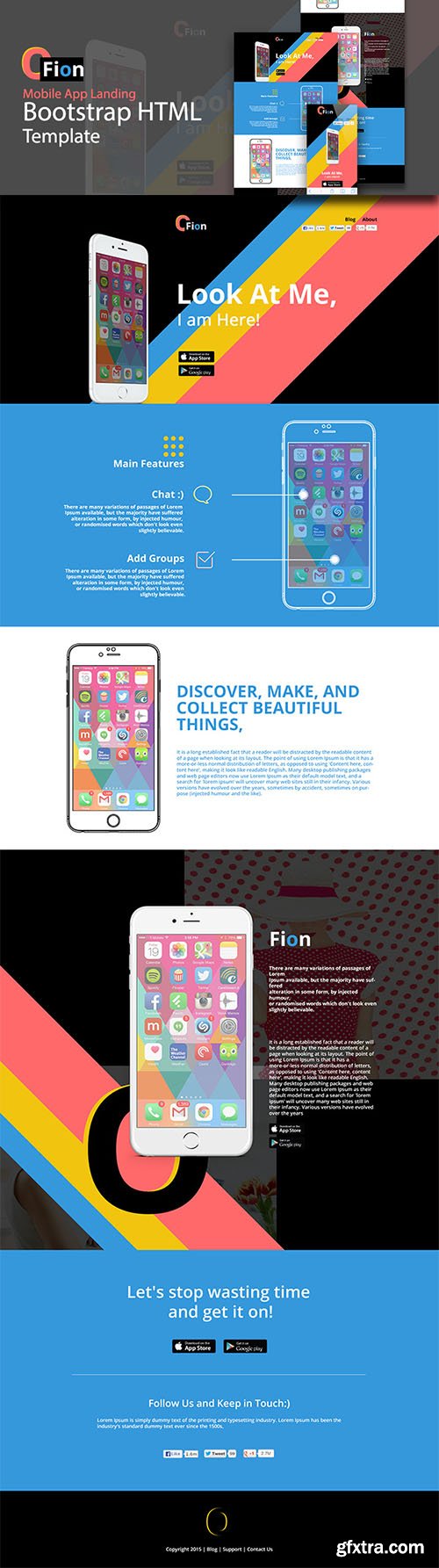 HTML/PSD Template - Fion - Bootstrap Mobile App Landing