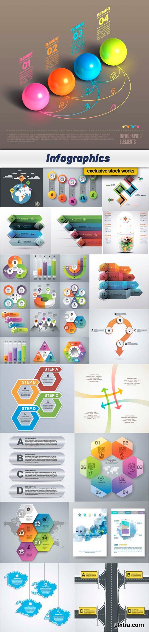 Infographics 19x EPS