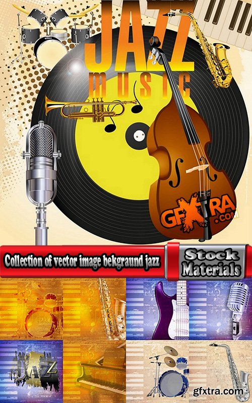 Collection of vector image bekgraund jazz 25 Eps