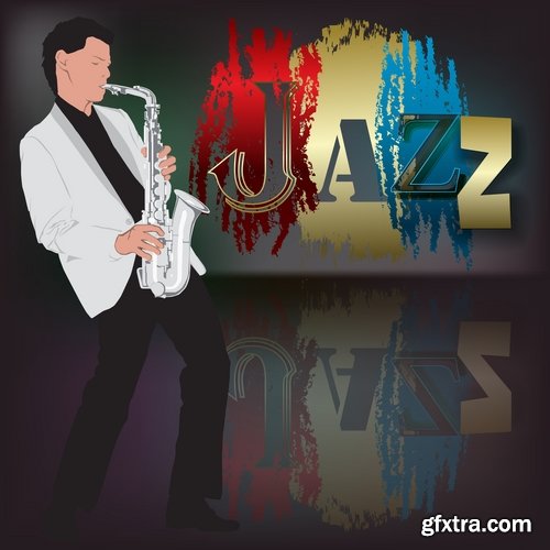 Collection of vector image bekgraund jazz 25 Eps