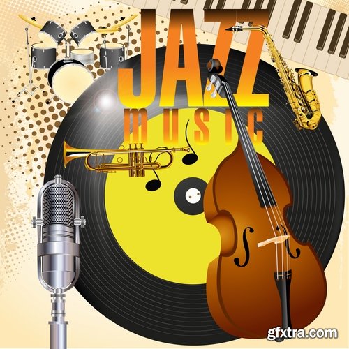 Collection of vector image bekgraund jazz 25 Eps