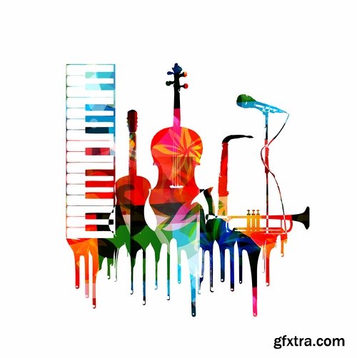 Collection of vector image bekgraund jazz 25 Eps