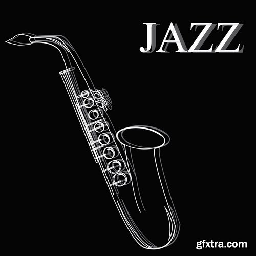 Collection of vector image bekgraund jazz 25 Eps