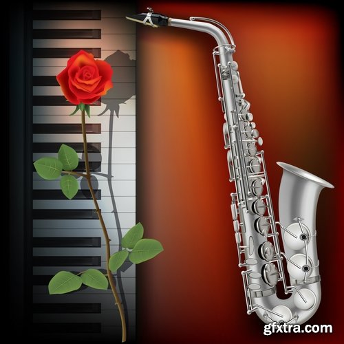 Collection of vector image bekgraund jazz 25 Eps