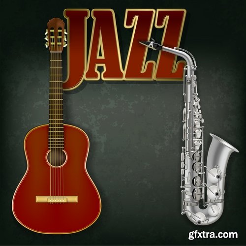 Collection of vector image bekgraund jazz 25 Eps