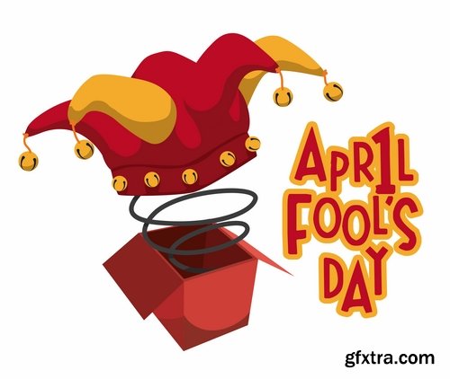 Collection of vector picture 1 April holiday laughter fool 25 Eps