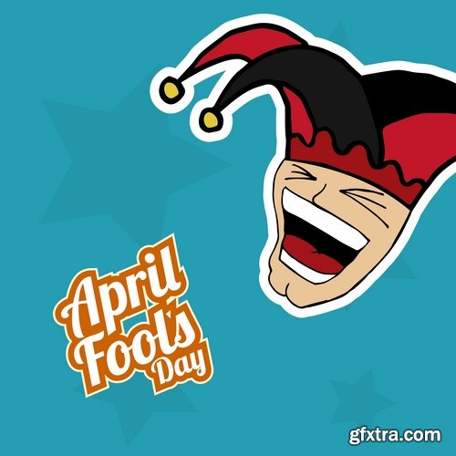 Collection of vector picture 1 April holiday laughter fool 25 Eps