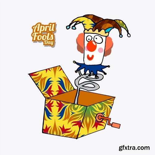 Collection of vector picture 1 April holiday laughter fool 25 Eps