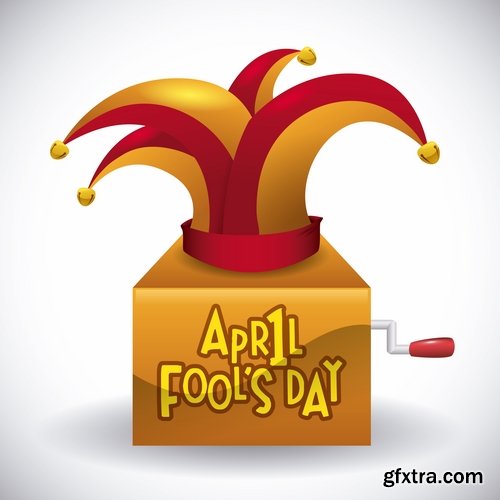 Collection of vector picture 1 April holiday laughter fool 25 Eps