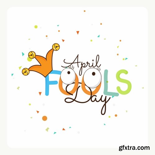 Collection of vector picture 1 April holiday laughter fool 25 Eps