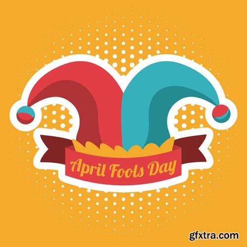 Collection of vector picture 1 April holiday laughter fool 25 Eps