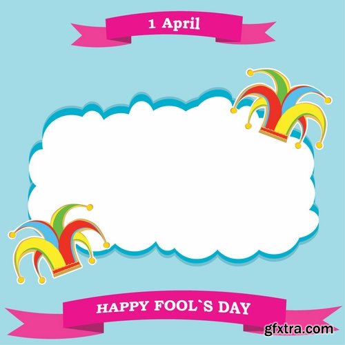 Collection of vector picture 1 April holiday laughter fool 25 Eps